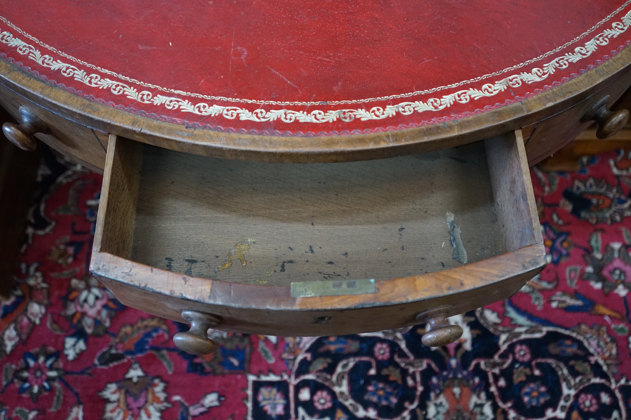 A 19th century circular drum table, diameter 106cm, height 74cm